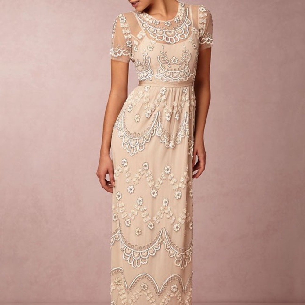 SOLD OUT BHLDN blush tiered petal dress